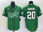 Men's Philadelphia Eagles #20 Brian Dawkins Green C Patch Cool Base Stitched Baseball Jersey,baseball caps,new era cap wholesale,wholesale hats